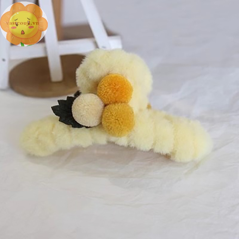 Vastji Kẹp Tóc Hình Cá Mập Phối Lông Nhung Cao Cấp Cho Nữ vn