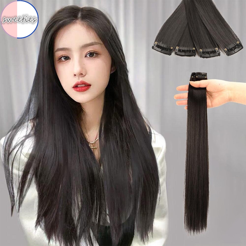 1 Bộ Tóc Giả Dài Thẳng Tàng Hình Không Đường May Cho Nữ