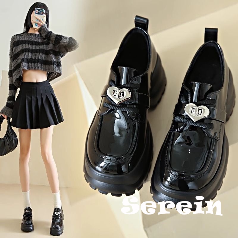 Serein  giày búp bê Mary Jane Lolita Đế da mềm đế êm thời trang Bền chặt Trẻ trung Tự tin Tiện dụng Điểm nhấn FLF23B0SA5 47Z231122