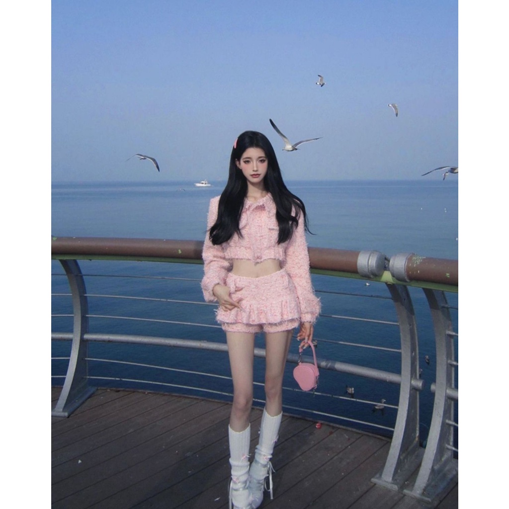 Set Áo Quần culottes Eo Cao Xếp Ly Thời Trang Thu Đông Phong Cách Mới Cho Nữ