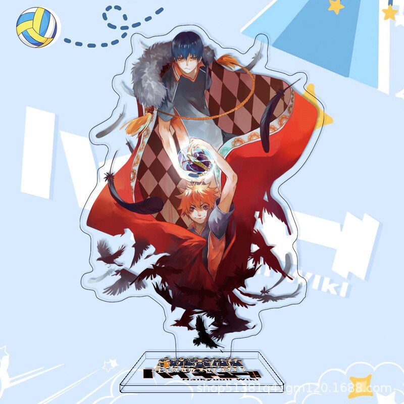 Mô hình Standee Anime Haikyuu!! Volleyball Boys Hinata Shoyo Kageyama Tobio in hình nhân vật 2 mặt rõ nét decor để bàn