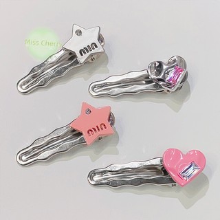 Kẹp tóc hình ngôi sao năm cánh đính pha lê màu hồng heyuanlong444