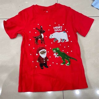 Áo phông noel họa tiết kết cườm