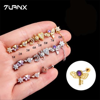 1 Đôi Bông Tai 20gauge Bằng Thép Không Gỉ Hình Móng Vuốt Gấu Thời Trang helix pinna lobe cartilage