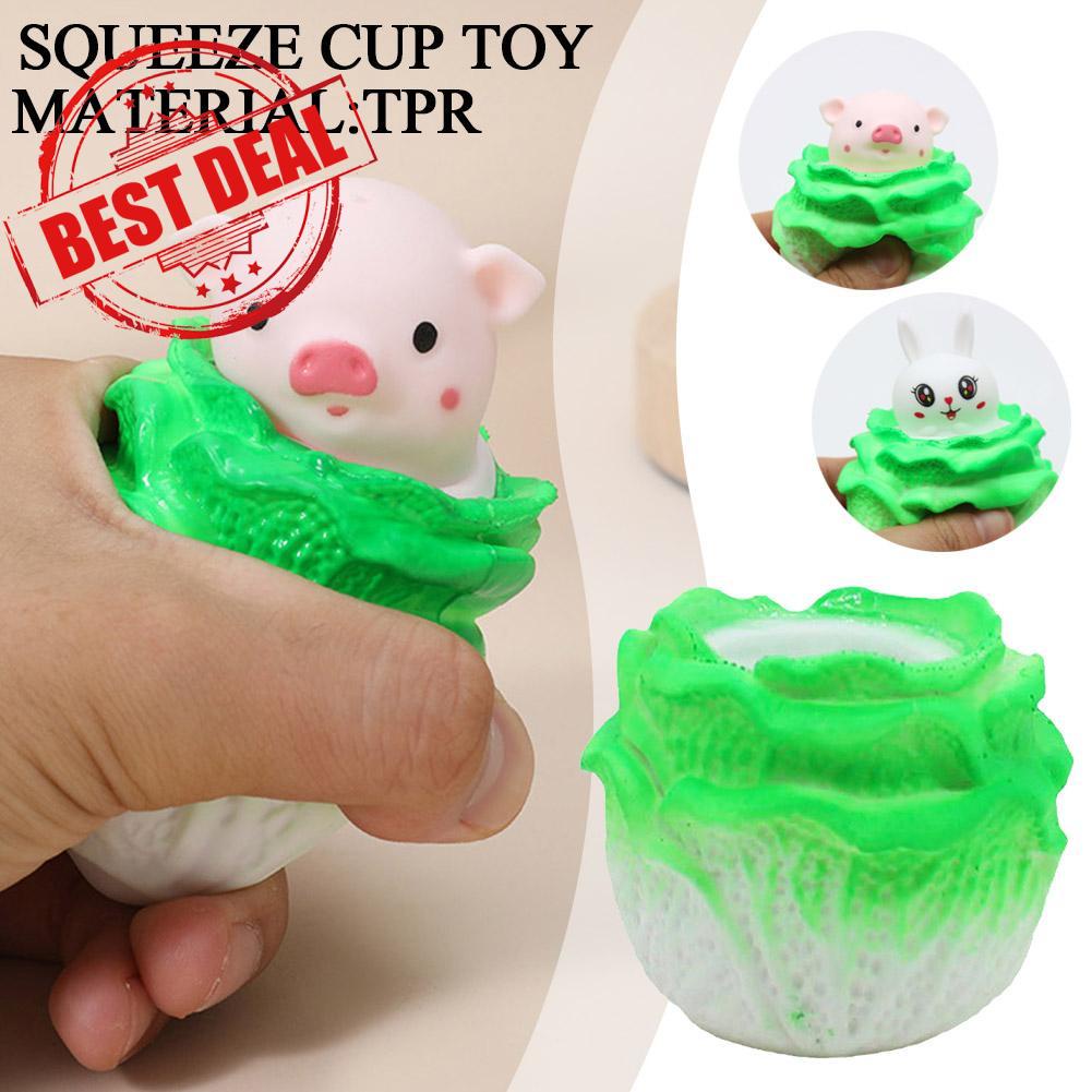 Cabbage Đồ Chơi Bóp Xả Stress Hình Con Heo Thỏ Mềm Mại Dễ Thương h6o7