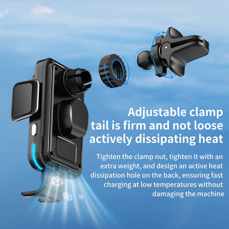 Giá Đỡ Sạc Điện Thoại Không Dây 15w Gắn Lỗ Thông Gió Xe Hơi Cho iphone 15 / 14 / 13 / 12