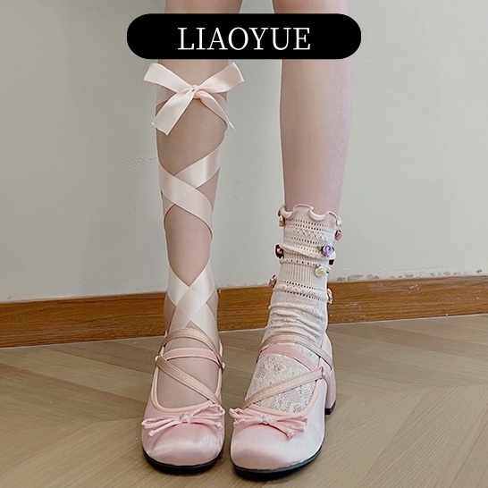 LIAOYUE  Giày cao gót Sandal giày bệt nữ Mary Jane  đế thấp giày búp bê MŨI VUÔNG da mềm Thoải Mái Xinh Xắn B95G02J 39Z230930