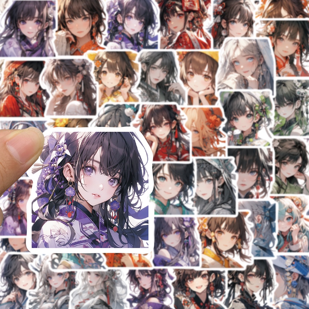 Bộ 50 Miếng Dán Hoạt Hình graffiti Chống Nước Trang Trí Mũ Bảo Hiểm / Bút Chì