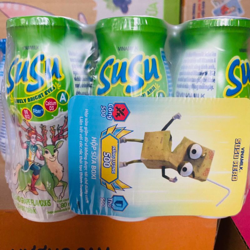 Vỉ 6 Lọ  Susu Cam,Dâu,sô 80ml