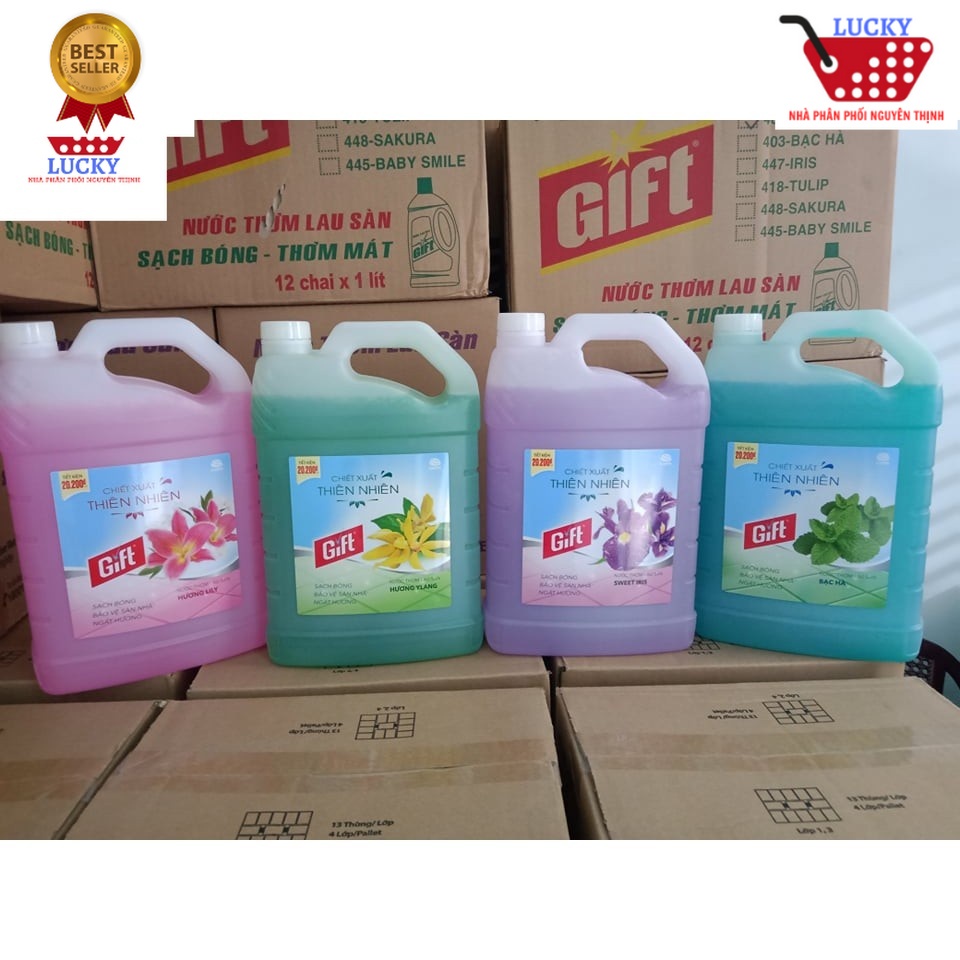 Nước Lau sàn Gift 3.8kg Cho nhà Sạch sẽ, thơm lâu