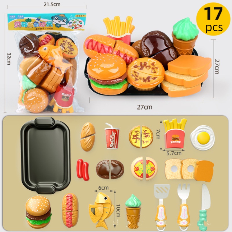 Bộ Đồ Chơi Bánh pizza / Rau Củ / Trái Cây / Hamburger Dành Cho Trẻ Em