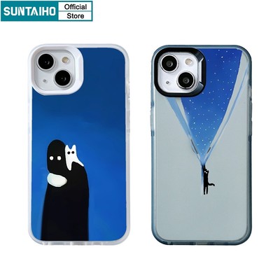 Suntaiho Ốp Điện Thoại tpu Dẻo Trong Suốt Họa Tiết Chú Mèo Ma Cho iphone 15 14 12 13 11 pro max ip 7 8 plus iphon x xs xr xs max