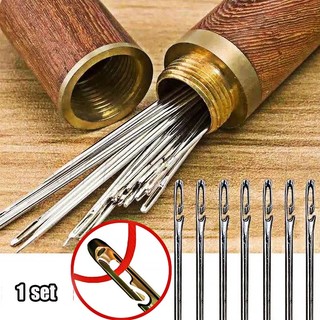 Kim tự xỏ chỉ bằng thép không gỉ / kim may hạt diy gia dụng / kim tự động nhanh chóng
