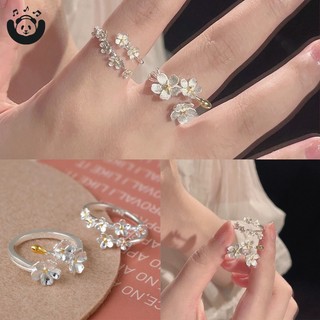 Nhẫn hở mạ bạc hình bông hoa