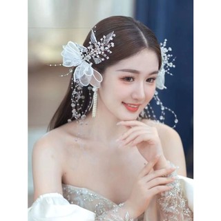 Ốp cài tóc cô dâu nơ voan hoa - cd108