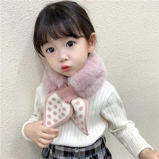 Khăn quàng cổ lông mềm, nơ chấm bi cute - TYriyongpin