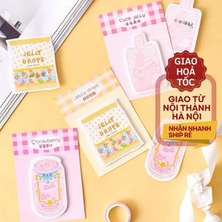 Tập 30 Tờ Giấy Note, Giấy Dán Ghi Chú, Sticky Note hoạ tiết kẹo dẻo/cầu vồng sáng tạo dễ thương ST401