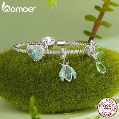 BAMOER Mặt Dây Chuyền Bạc Sterling 925 Hình Bọ Rùa / Bướm / Bọ Rùa Xinh Xắn