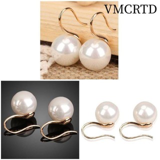 VMCRTD bông tai đính đá ngọc trai nhân tạo nhiều màu thiết kế đơn giản thời trang cho nữ
