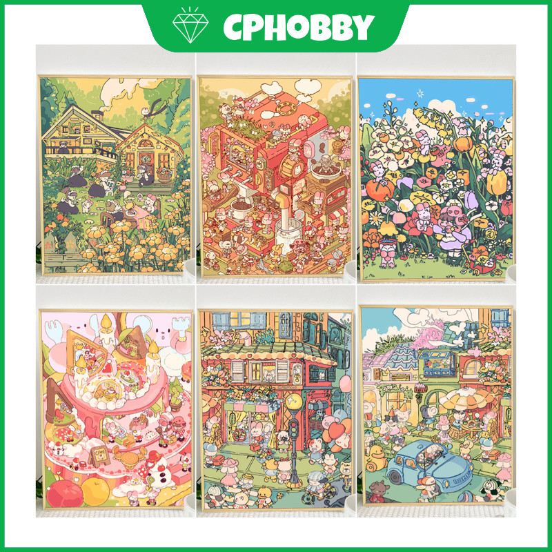 Tranh Đính Đá 5d Tự Làm 30X40Cm / 40x50cm / 50x60cm Hình Phong Cảnh Đường Phố Trang Trí Nhà Cửa