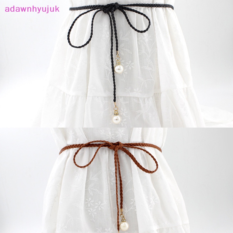 Thắt Lưng Da pu Bản Nhỏ Đính Ngọc Trai Nhân Tạo Thời Trang