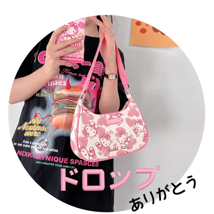 Mới Túi Đeo Chéo mini Hình hello kitty Màu Hồng Dễ Thương Cho Nữ