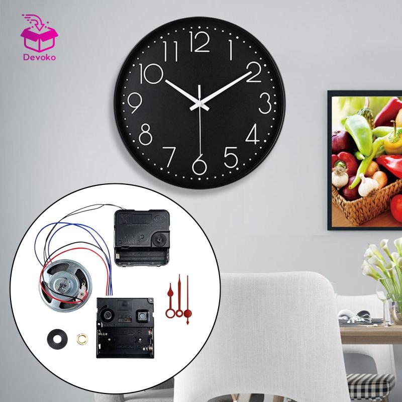 Đồng Hồ Cơ Treo Tường diy Kèm Chuông Trang Trí Phòng Khách Văn Phòng