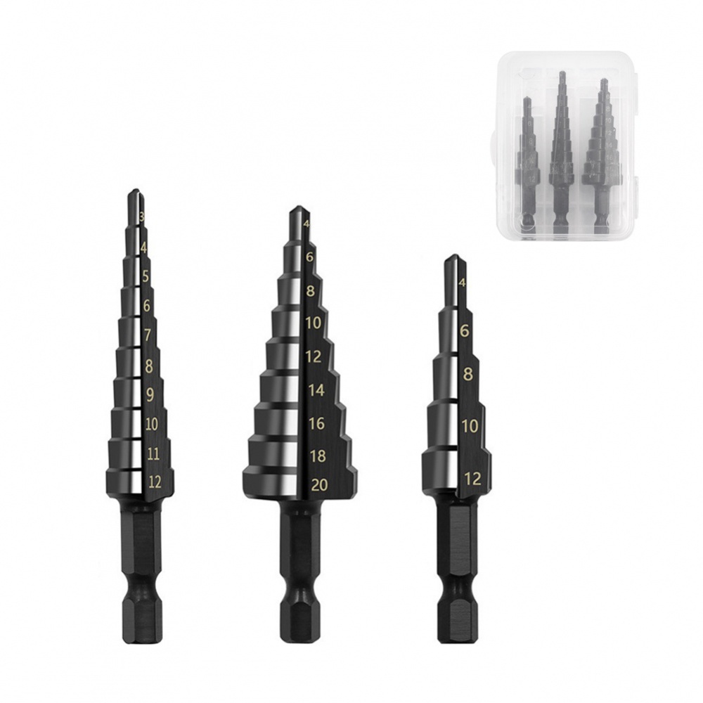 Set 3 Mũi Khoan Lỗ 3-12mm 4-12mm 4-20mm