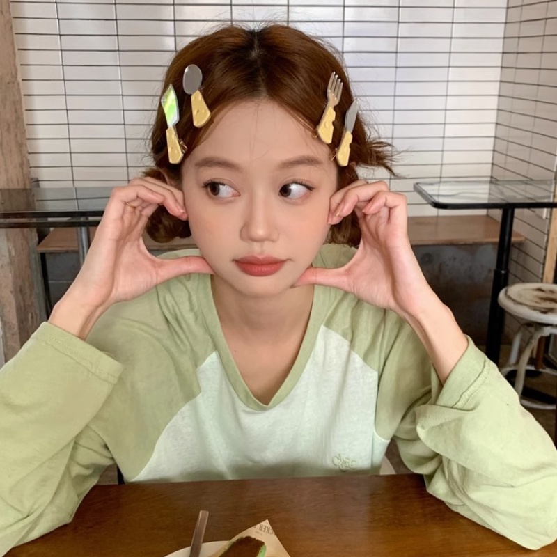 Mới Kẹp Tóc Hình Phô Mai / Dao / Nĩa Ngộ Nghĩnh Cho Bé Gái