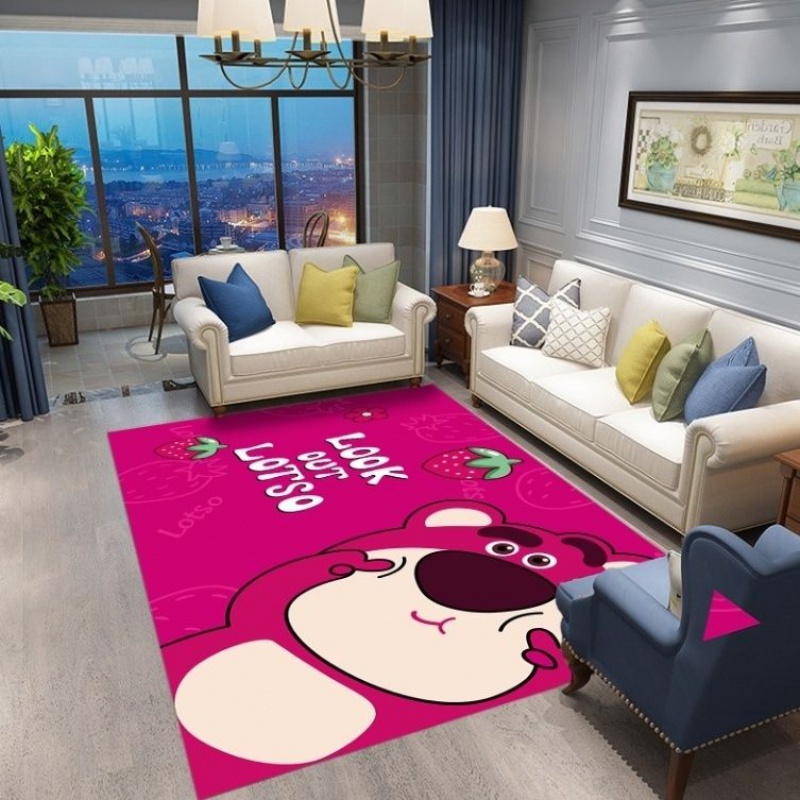 Hoạt Hình Thảm Trải Sàn Phòng Khách / Ngủ Hình Gấu Và Dâu Tây Dễ Thương Cho Bé