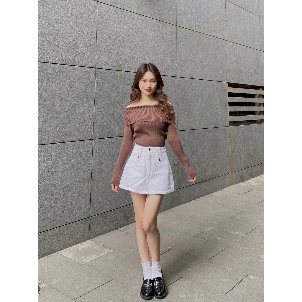 ÁO LEN GÂN tăm nữ dày dặn trễ vai - . - AolentrevaiA95_P6K13