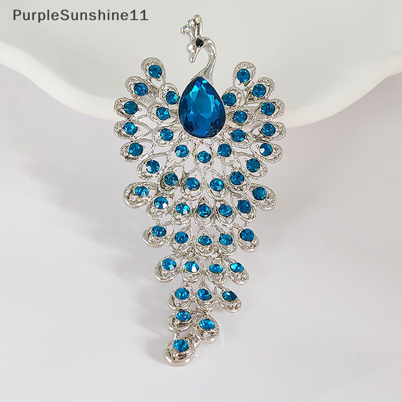 Trâm Cài Áo Hình Chim Công Đính Đá Thời Trang Cho Nữ