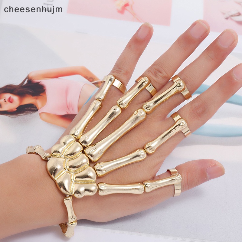 Cs Vòng Tay Hình Bộ Xương Bàn Tay Phong Cách gothic punk Có Thể Điều Chỉnh Được vn