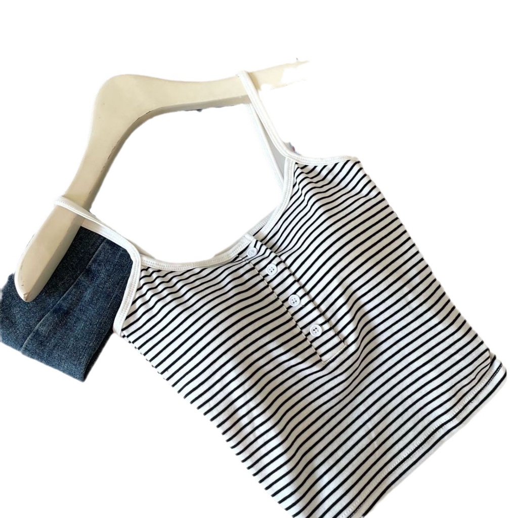 Dây đeo vai màu tương phản sọc có đệm ngực Không có vòng thép