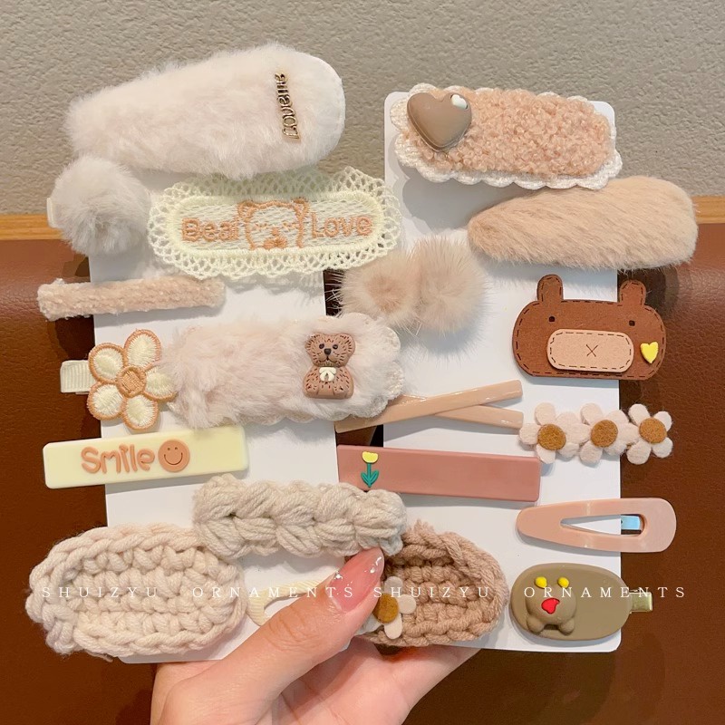 Kẹp Tóc Mái Bằng Lông Nhung Dễ Thương Thời Trang Hàn Quốc Cho Bé Gái