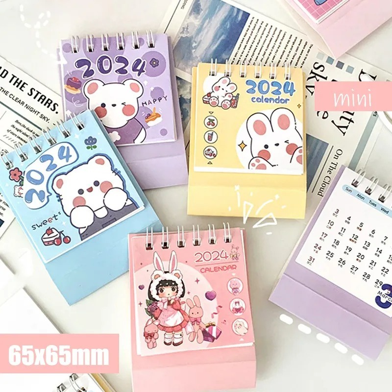 Hoạt Hình Lịch Để Bàn mini Hình Thỏ Dễ Thương