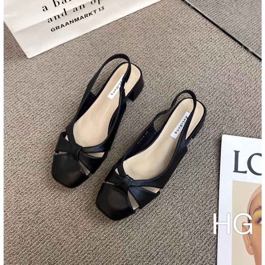 Giày sandan nữ đế tru vuông cao 3cm,chất da mềm êm chân ,hàng QC cao cấp SD163 ANN_Official