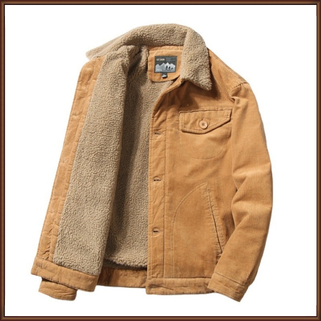 Jaz Áo Khoác cardigan Đệm cotton Nhung Dày Một Hàng Nút Cài Một Hàng Nút Màu Trơn Ấm Áp Mùa Đông Hợp Thời Trang Cho Nam