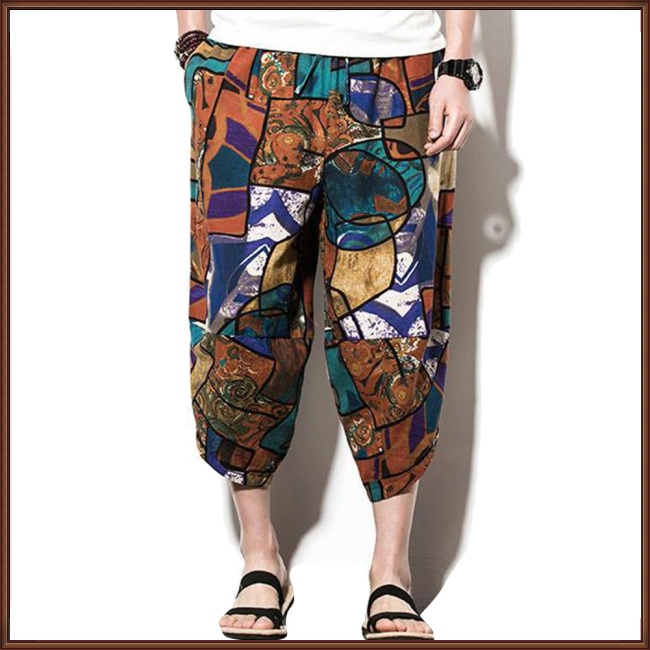 Jaz Quần harem cotton Lanh Mùa Hè Dáng Rộng Kích Thước m-5xl Cho Nam Giới