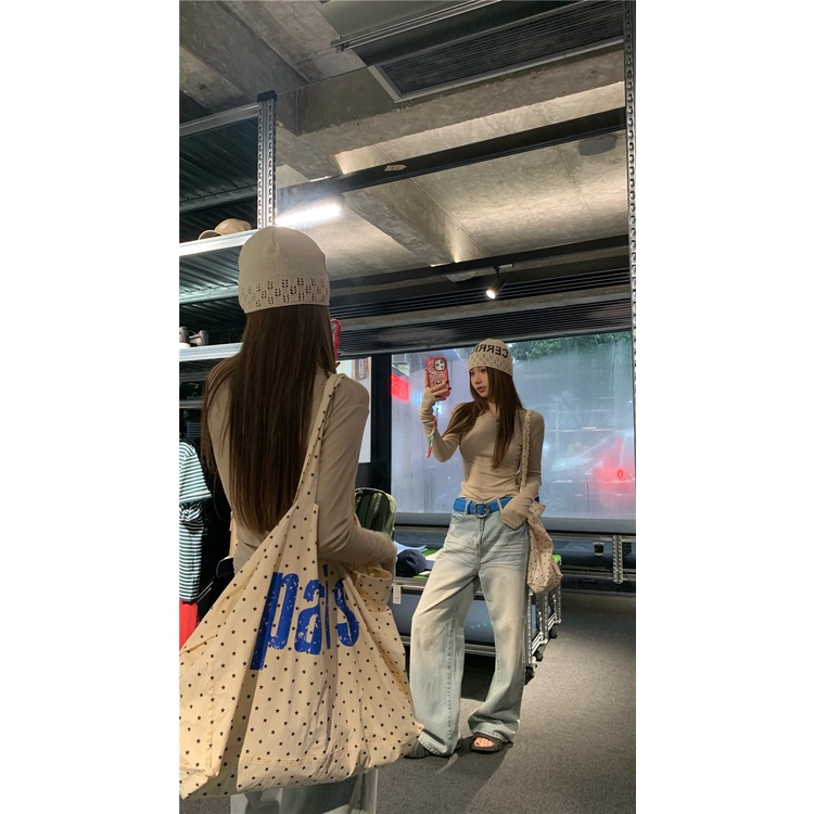 ✨Áo Thun Tay Dài Cổ Tròn Dáng Ôm Thời Trang Mùa Thu Cho Nữ