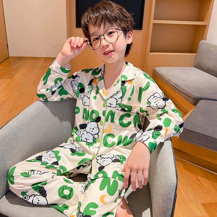 Bộ Đồ Ngủ cotton Tay Dài In Họa Tiết Hoạt Hình Phong Cách Hàn Quốc Cho Mẹ Và Bé