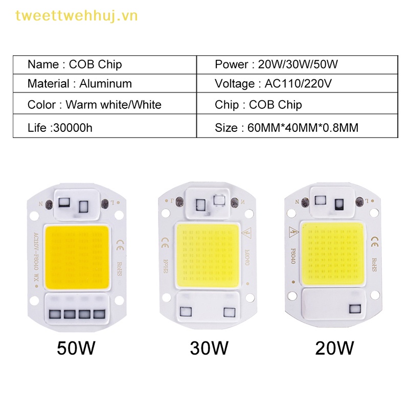 Chip Đèn led cob Thông Minh 20w 30w 50w ac 220v Chất Lượng Cao vn