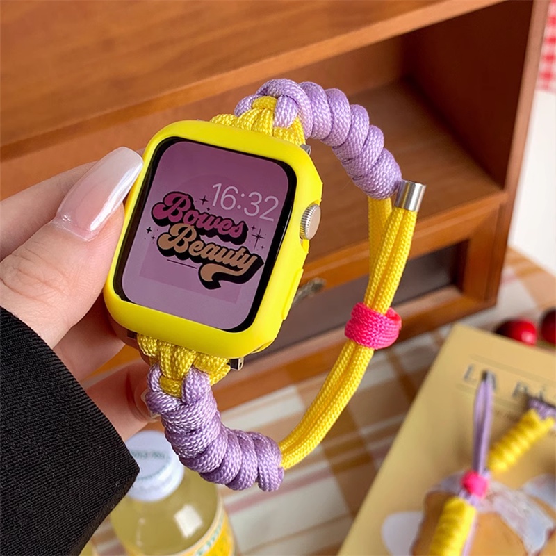 Dây Đeo nylon + Ốp Bảo Vệ Cho Đồng Hồ Thông Minh apple watch ultra 49mm 8 7 45mm 41mm iwatch 6 5 4 se 44mm 42 40mm