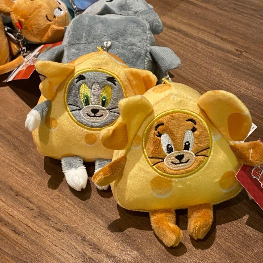 Daron1 Móc Chìa Khóa mini Hình tom Và jerry Nhồi Bông Phong Cách Hàn Quốc