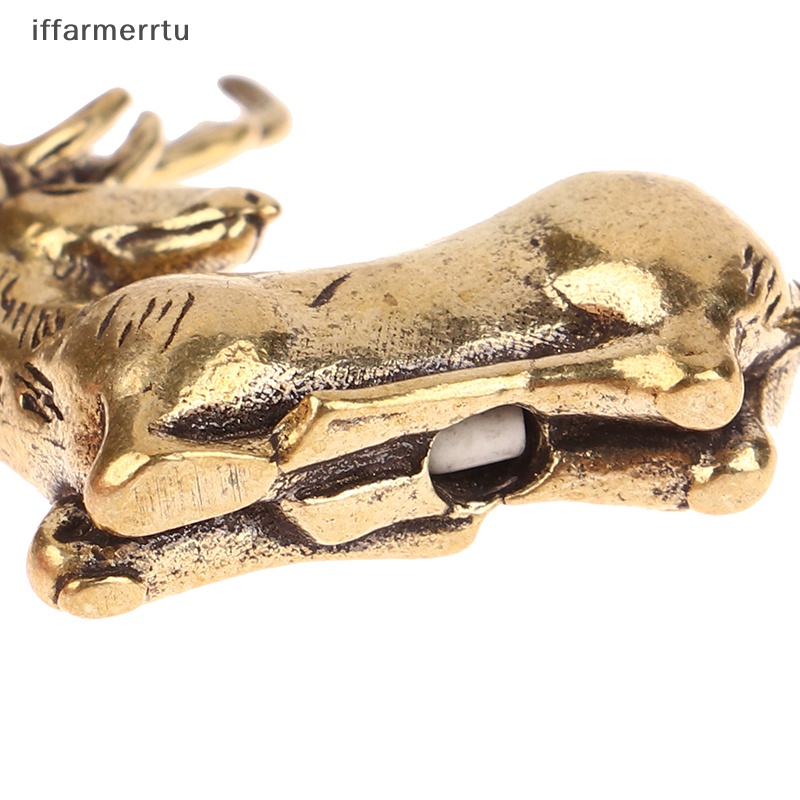 1 Tượng Trang Trí Giáng Sinh Bằng Đồng Thau Hình Tuần Lộc mini Để Bàn