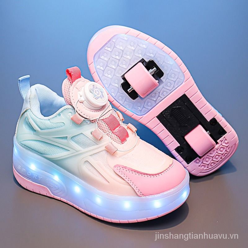 Runaway Giày Trượt Patin Có Khóa Xoay Và Đèn Nhấp Nháy Phong Cách Mới Mùa Hè 2023 Cho Bé Gái