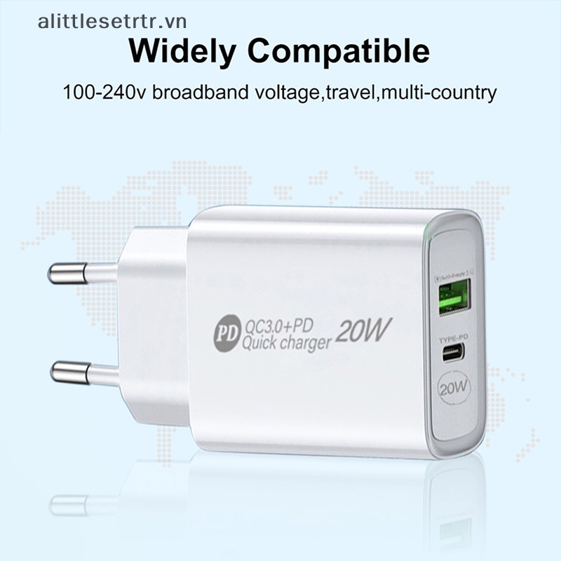Bộ Sạc Nhanh usb 3.0 Loại C alittlesetrtr pd 20w Cho Điện Thoại vn