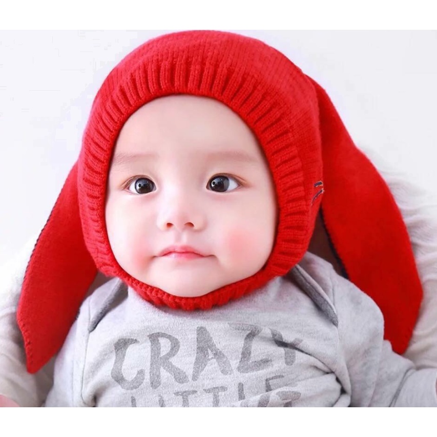Mũ len giữ ấm, tai thỏ dài ngộ nghĩnh đáng yêu cho bé 6 - 36 tháng