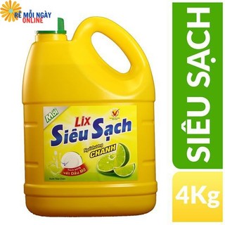Nước rửa chén Lix 3,6 kg Siêu sach Hương chanh tự nhiên