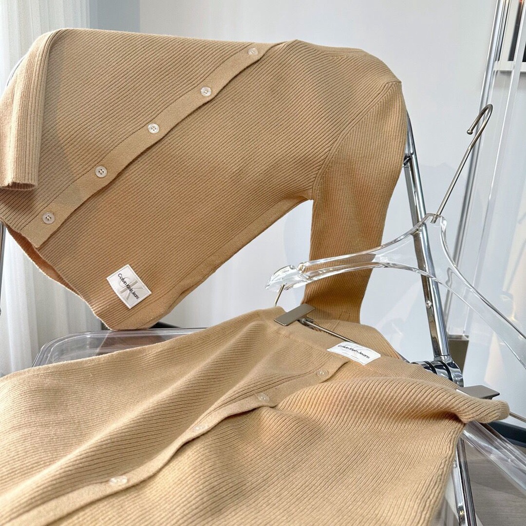 IJ4D Calvin Klein real shot 23 Spring and Autumn new texture knitted cardigan overskirt set